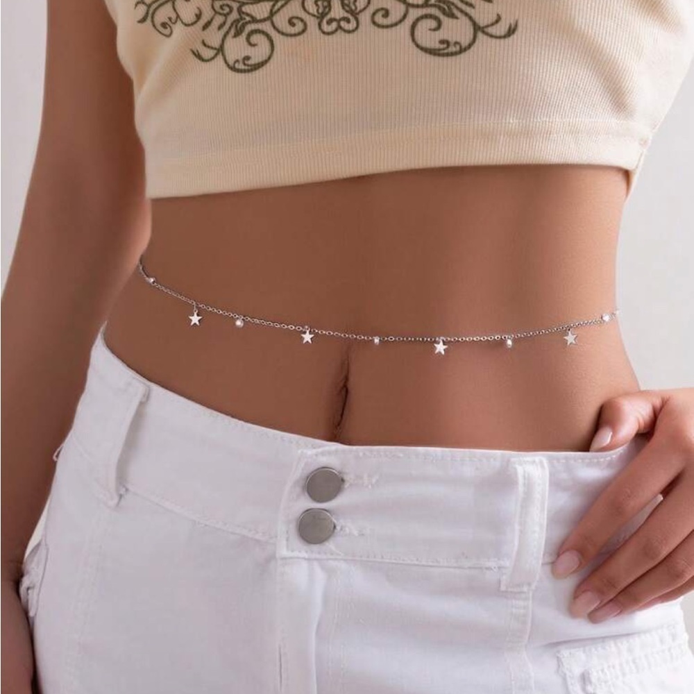 Silver Star Charm Waist Chain